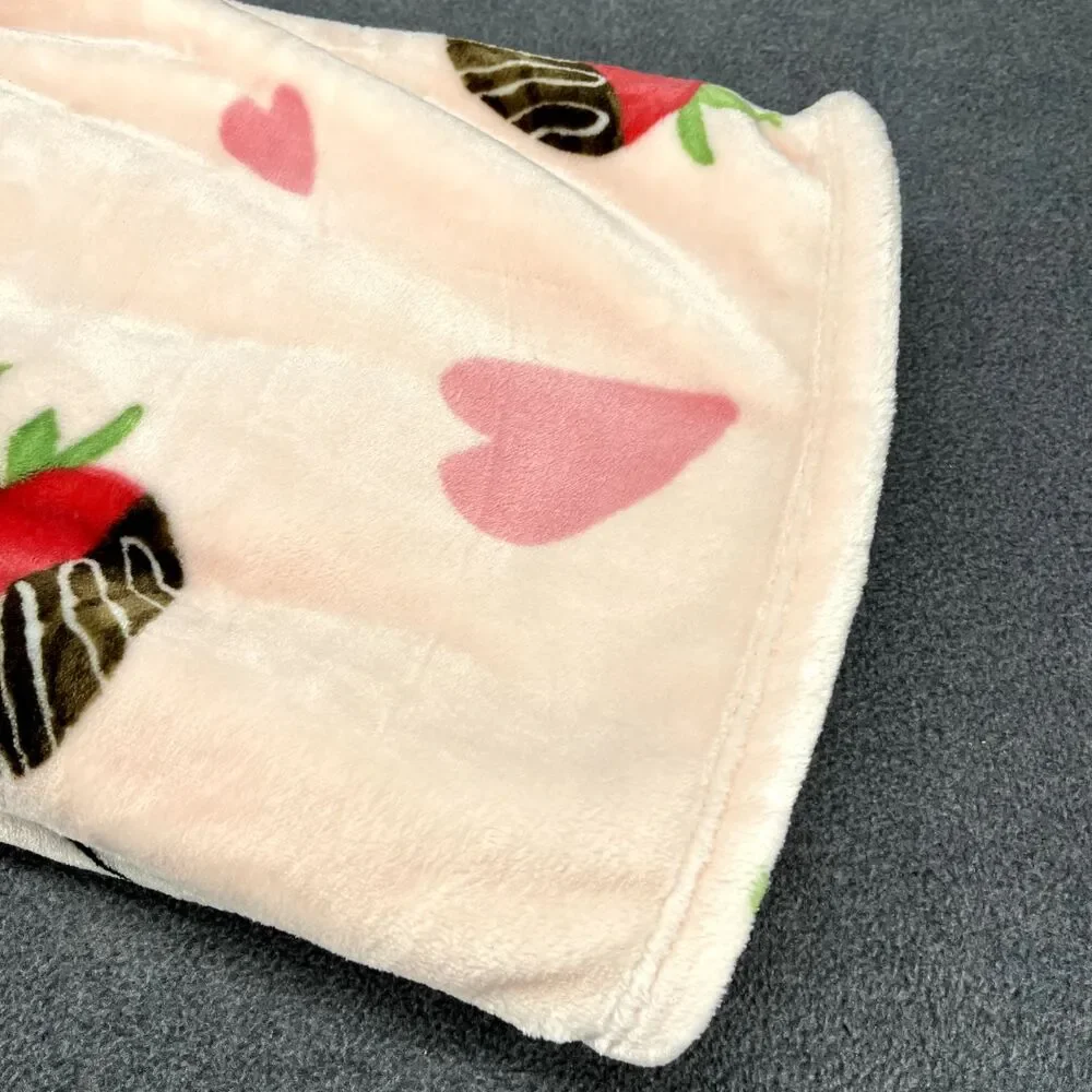 Rae Dunn Sweet‎ Stuff Chocolate Strawberry Blanket Soft Plush Throw 50x70 NWT